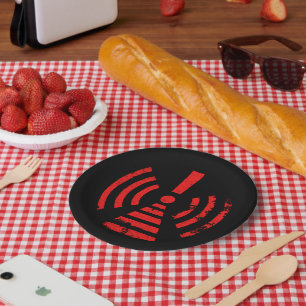 Assiettes En Carton Symbole d'avertissement de rétention d'énergie rét