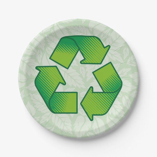 Assiettes En Carton Symbole de recyclage (Devant)