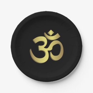 Assiettes En Carton Symbole de yoga de l'OM (Aum) Namaste