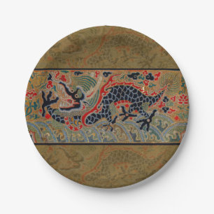 Assiettes En Carton Symbole dragon chinois Antique asiatique