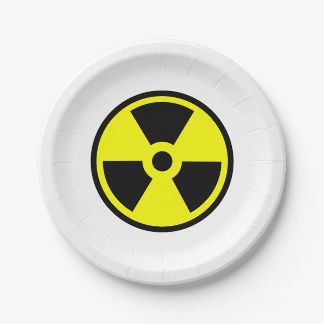 Assiettes En Carton Symbole jaune et noir radioactif (Devant)