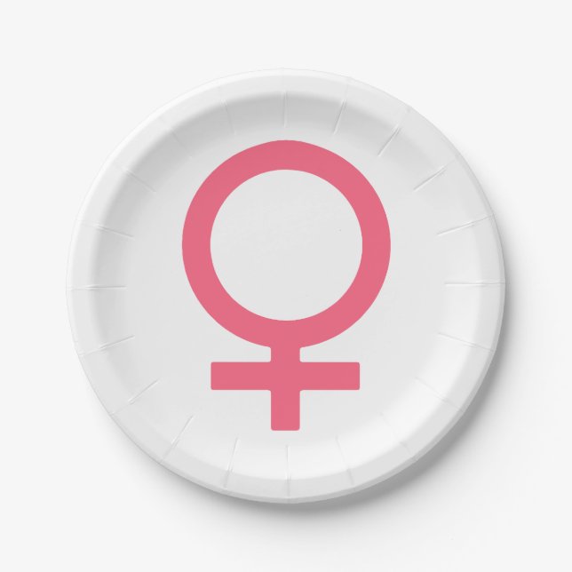 Assiettes En Carton Symbole rose de Vénus de bord (Devant)