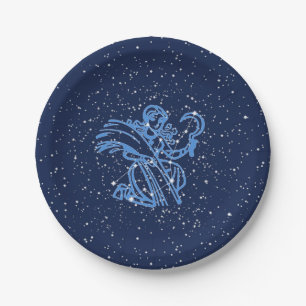 Assiettes En Carton Symbole Virgo Constellation et Zodiac avec étoile