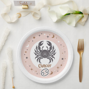 Assiettes En Carton Symbole zodiaque Cancer