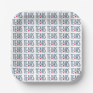Assiettes En Carton Symboles du Texas, Texas et Star Navy