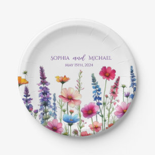 Assiettes En Carton Symphonie fleur sauvage-Mariage