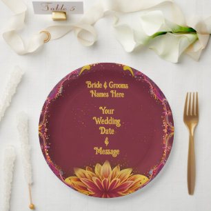 Assiettes En Carton Symphonie florale : Collection d'élégance Mariage