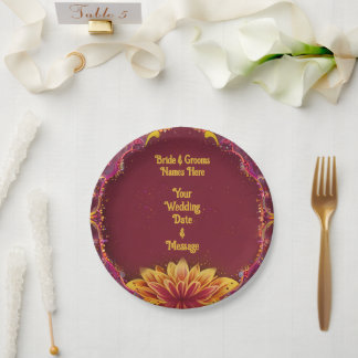 Assiettes En Carton Symphonie florale : Collection Élégance de mariage