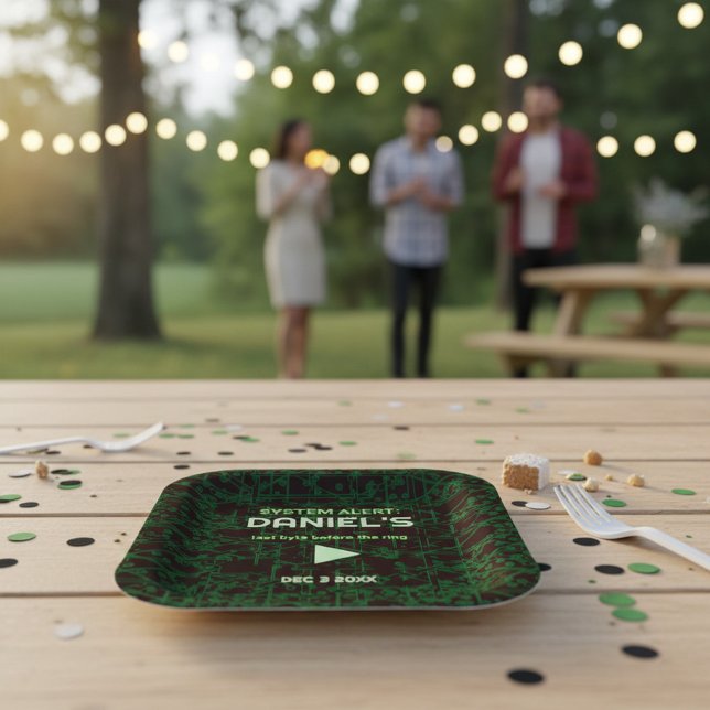 Assiettes En Carton System Alert Hacker Bachelor  (Créateur téléchargé)