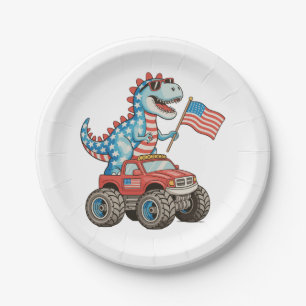 Assiettes En Carton T Rex Monster Truck Dinosaure 250e Anniversaire
