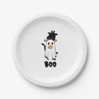 Assiettes En Carton T-shirt géant Halloween Girafe Boo_2