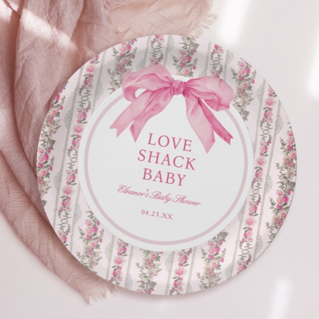 Assiettes En Carton Table de Baby shower Pink Love Shack (Créateur téléchargé)