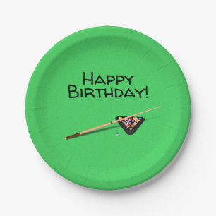 Assiettes En Carton Table de billard Stick and Balls
