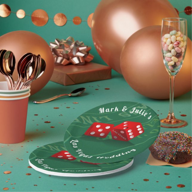Assiettes En Carton Table de craps avec dés Las Vegas (Multi)