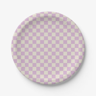 Assiettes En Carton Tableau de contrôle blanc Lavender et Off