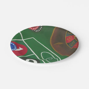 Assiettes En Carton Tableau de roulette avec les puces et la roue