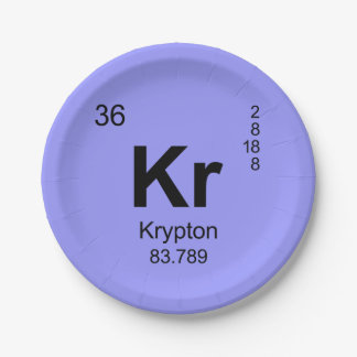 Assiettes En Carton Tableau des éléments périodique (krypton)