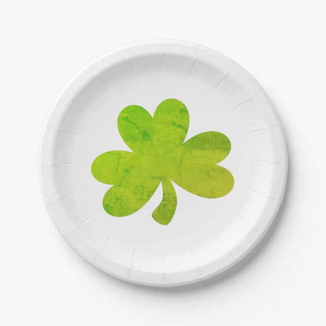 Assiettes En Carton Tableau irlandais shamrock Plaques de fête d'anniv (Devant)