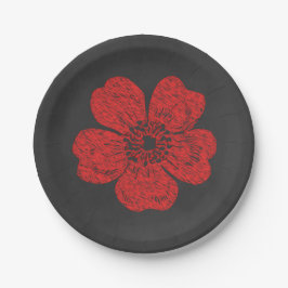 Assiettes En Carton Tableau noir Wild Red Roses