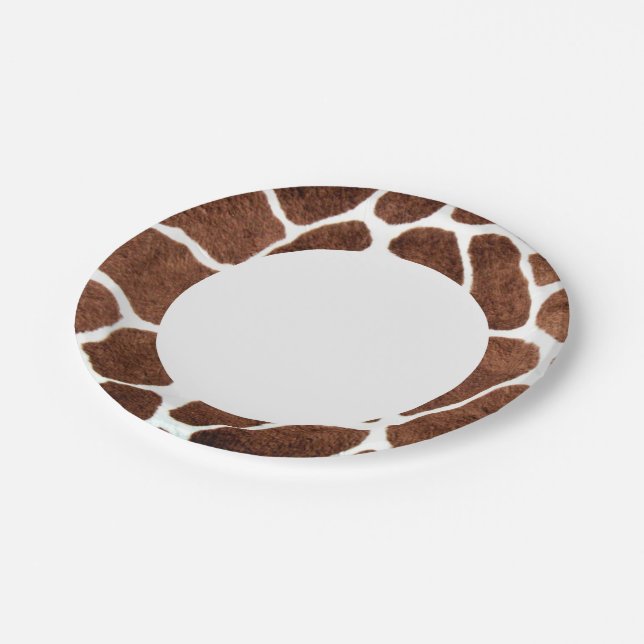 Assiettes En Carton Taches de girafe (Angle)