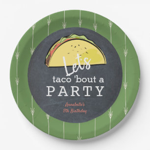 Assiettes En Carton Taco Bout A Party Chalkboard Fiesta Anniversaire