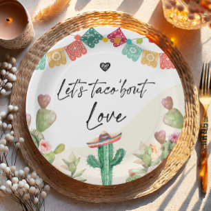 Assiettes En Carton Taco Bout Love Fiesta Aquarelle Cactus Douche