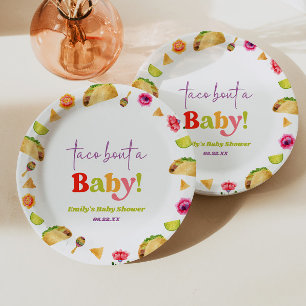 Assiettes En Carton Taco Bout Un Bébé ! Baby shower Fiesta