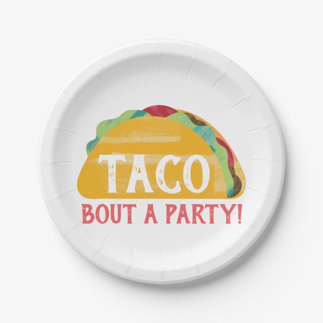 Assiettes En Carton Taco Bout, une fête (Devant)