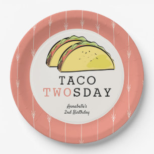 Assiettes En Carton Taco Deux Fêtes Mexicaine 2e Anniversaire
