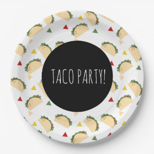 Assiettes En Carton Taco fête anniversaire Confetti Fiesta géométrique