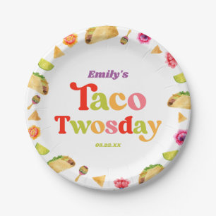 Assiettes En Carton Taco Twosday Taco Mardi 2ème anniversaire