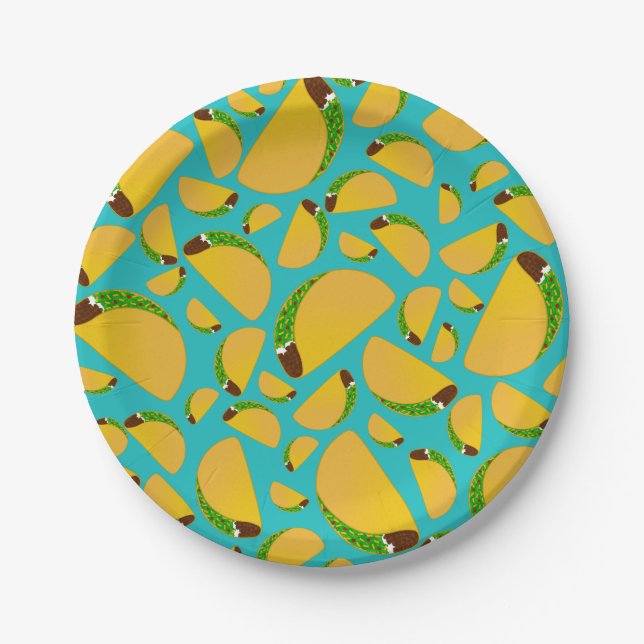Assiettes En Carton Tacos de turquoise (Devant)