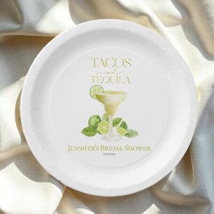 Assiettes En Carton Tacos Et Tequila   Fête des mariées aquarelle