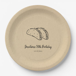 Assiettes En Carton Tacos fête d'anniversaire