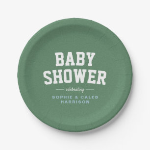 Assiettes En Carton Tailgate baby shower fun bleu football thème