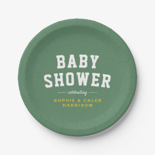 Assiettes En Carton Tailgate baby shower fun football jaune thème