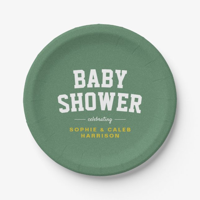 Assiettes En Carton Tailgate baby shower fun football jaune thème (Devant)