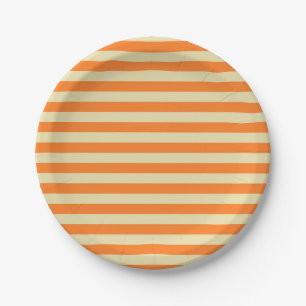 Assiettes En Carton Tailles beige et orange
