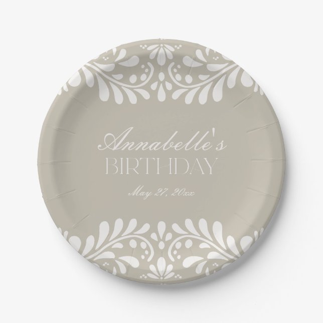 Assiettes En Carton Talavera beige Carrelage Espagne Fiesta Anniversai (Devant)