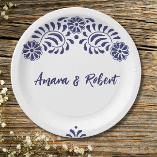 ASSIETTES EN CARTON TALAVERA FLOWER