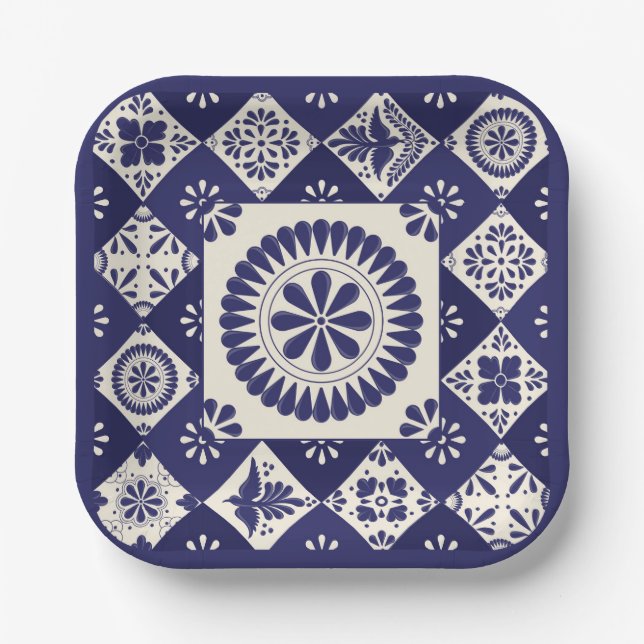 Assiettes En Carton Talavera Tile Dos (Recto)