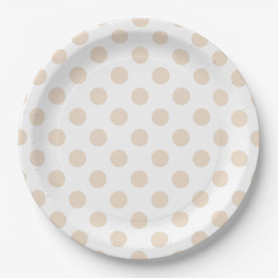 Assiettes En Carton Tan pois