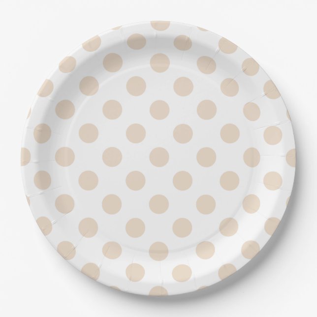 Assiettes En Carton Tan pois (Devant)