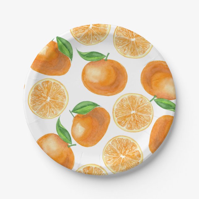 Assiettes En Carton Tangères d'aquarelle (Devant)