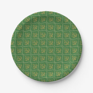 Assiettes En Carton Tapisserie verte