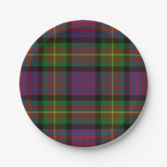 Assiettes En Carton Tartan de Carnegie de clan (Devant)