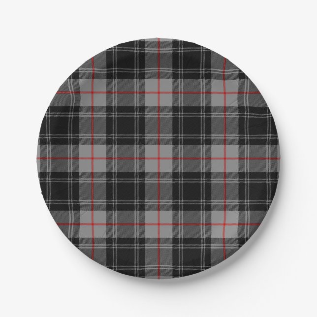 Assiettes En Carton Tartan de Moffat de clan (Devant)