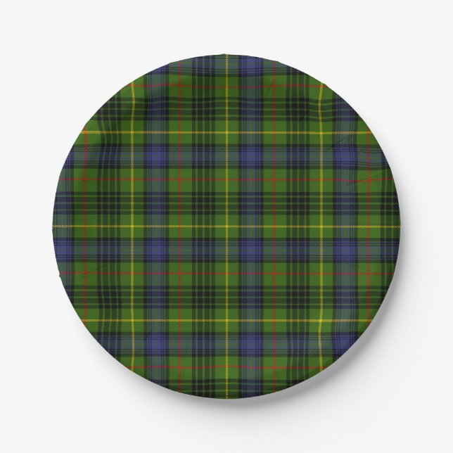 Assiettes En Carton Tartan de Stewart de chasse (Devant)