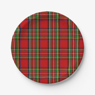 Assiettes En Carton Tartan de Stewart de clan