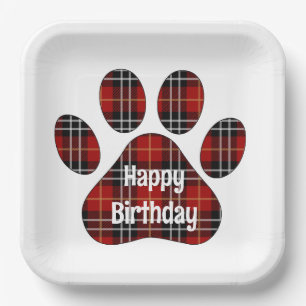 Assiettes En Carton Tartan Plaid Empreintes Anniversaires